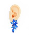 delicate earrings with sparkling blue crystals, perfect for a chic look
in ear