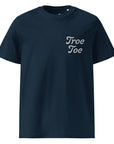 Unisex fit organic navy T-shirt made from 100% cotton