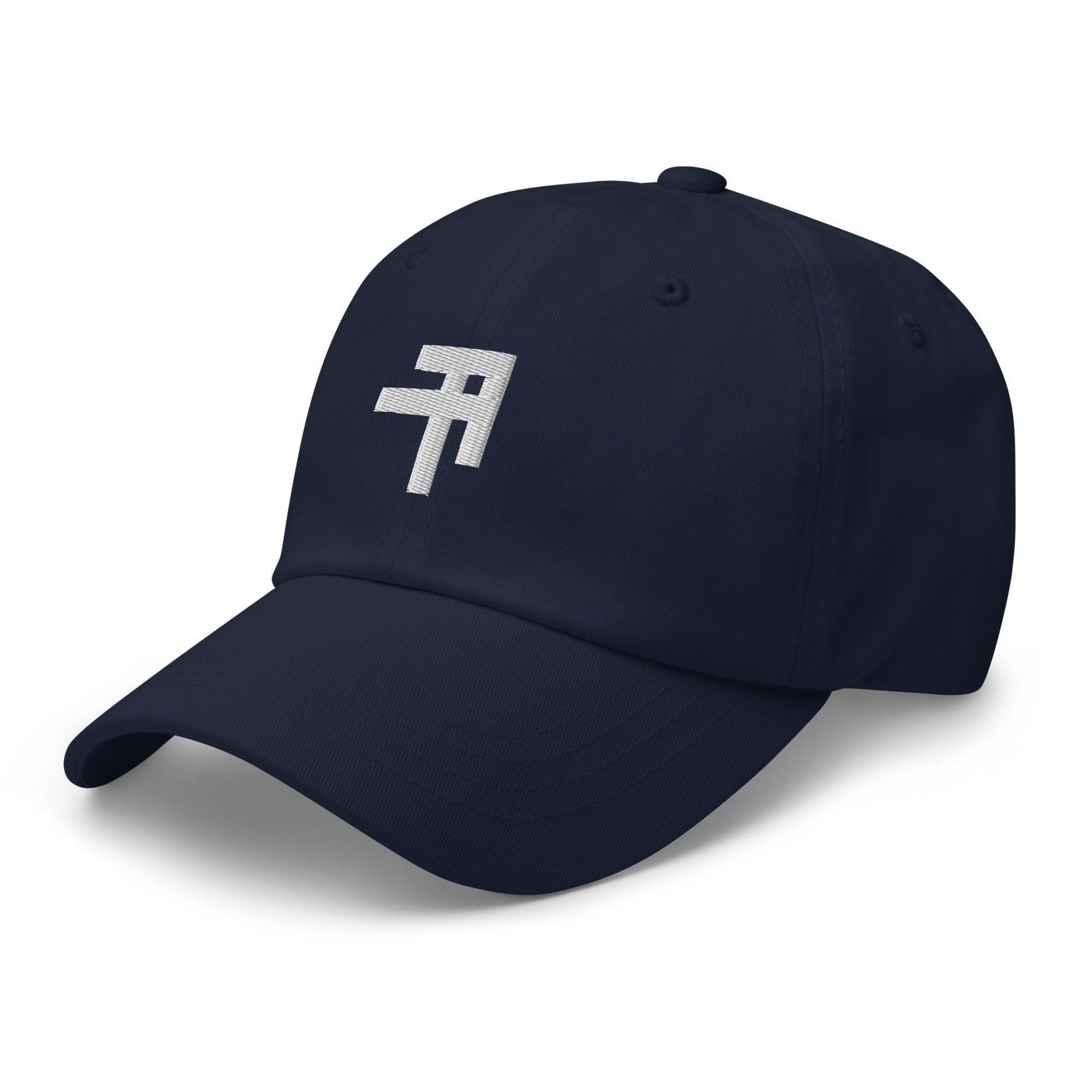 Embroidered navy cap left front
