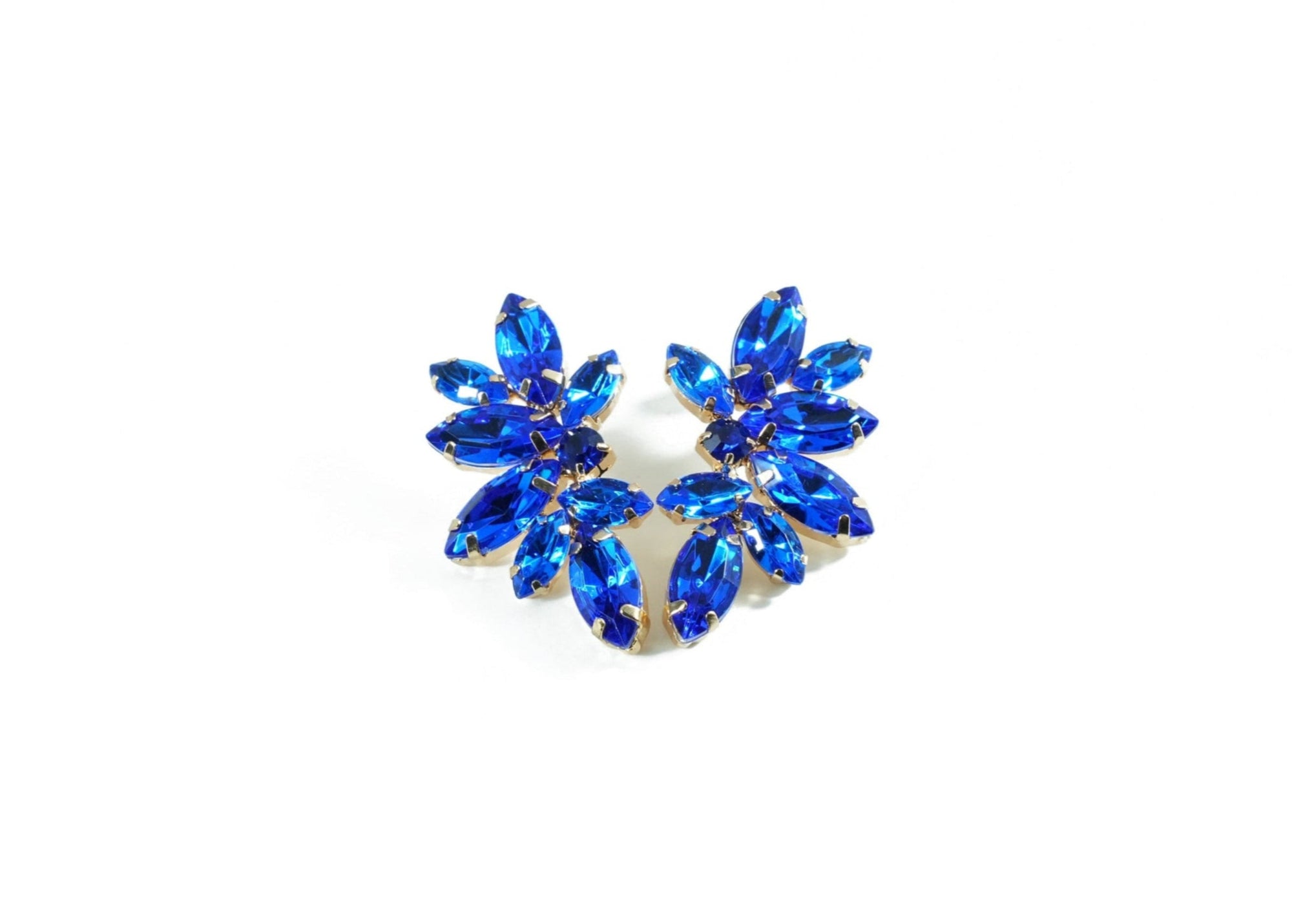 delicate earrings with sparkling blue crystals, perfect for a chic look