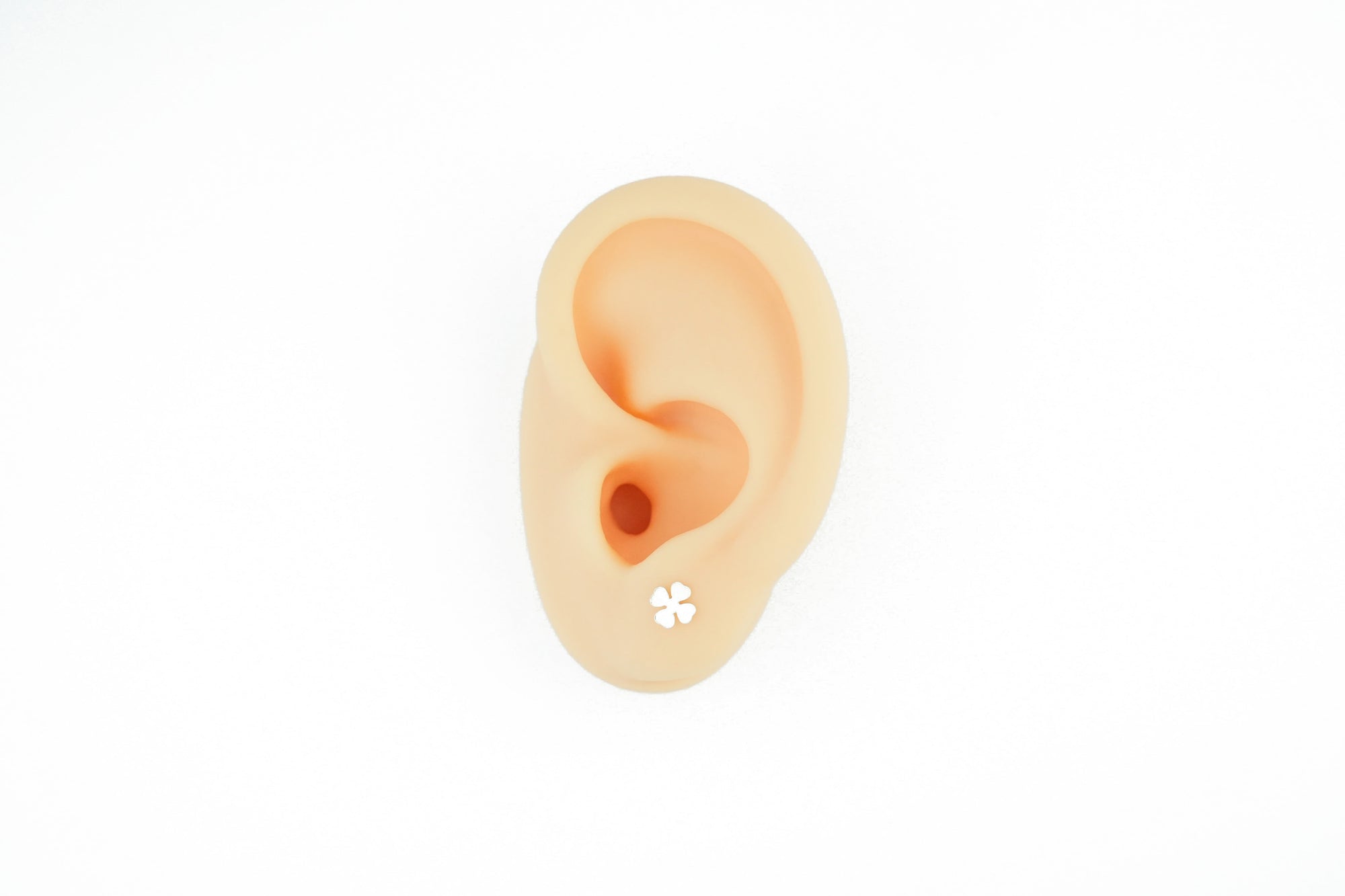silver clover earring