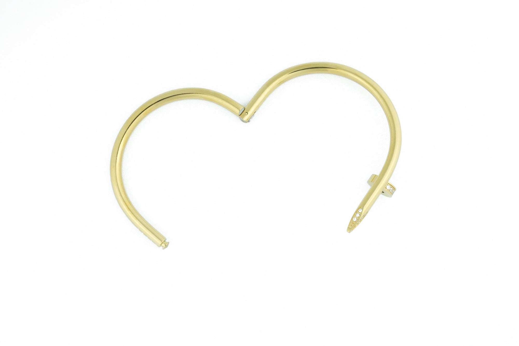 gold nail bracelet for women with rhinestones