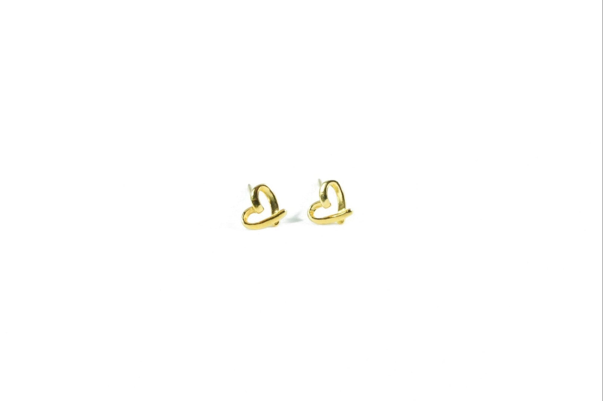 hip line heart earrings gold 925 sterling silver