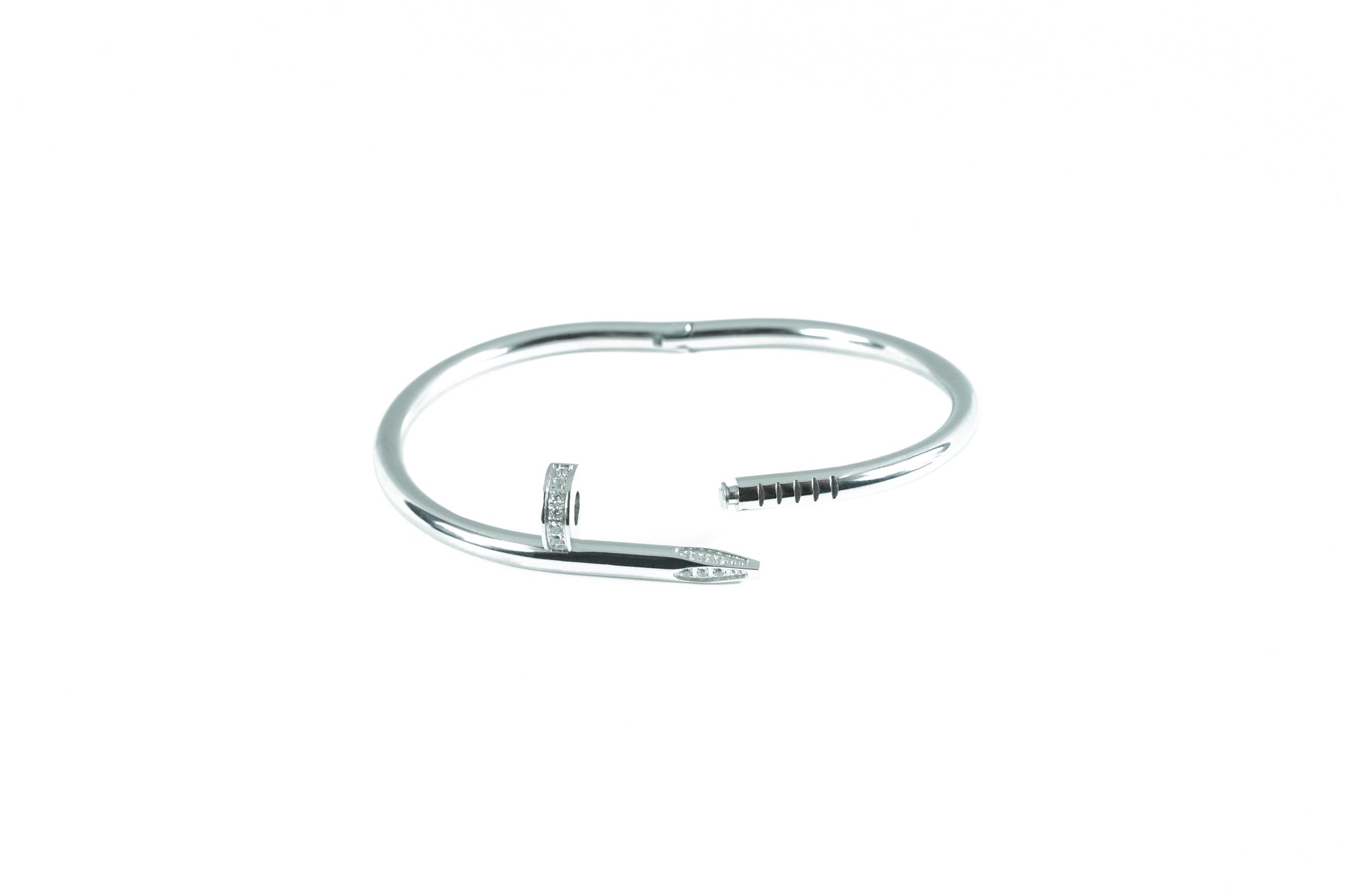 silver bracelet in nail shape jewelry