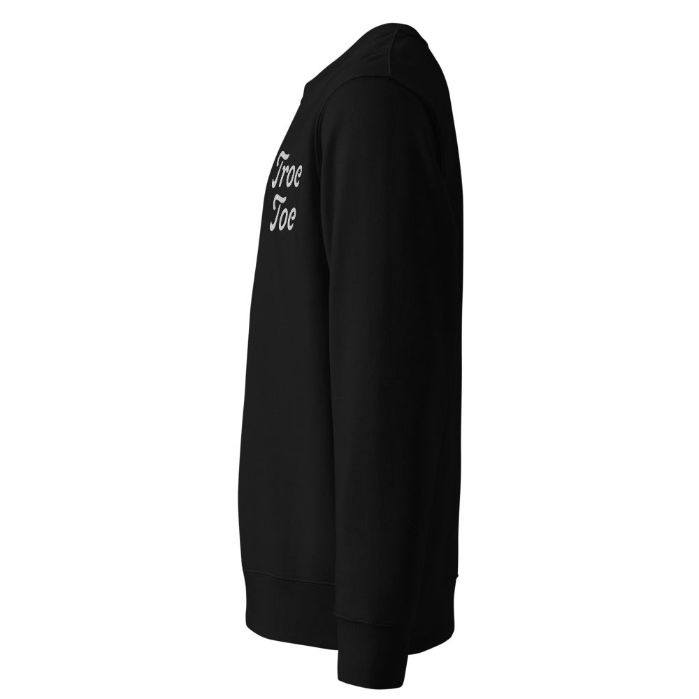 Unisex eco sweatshirt black left troetoe