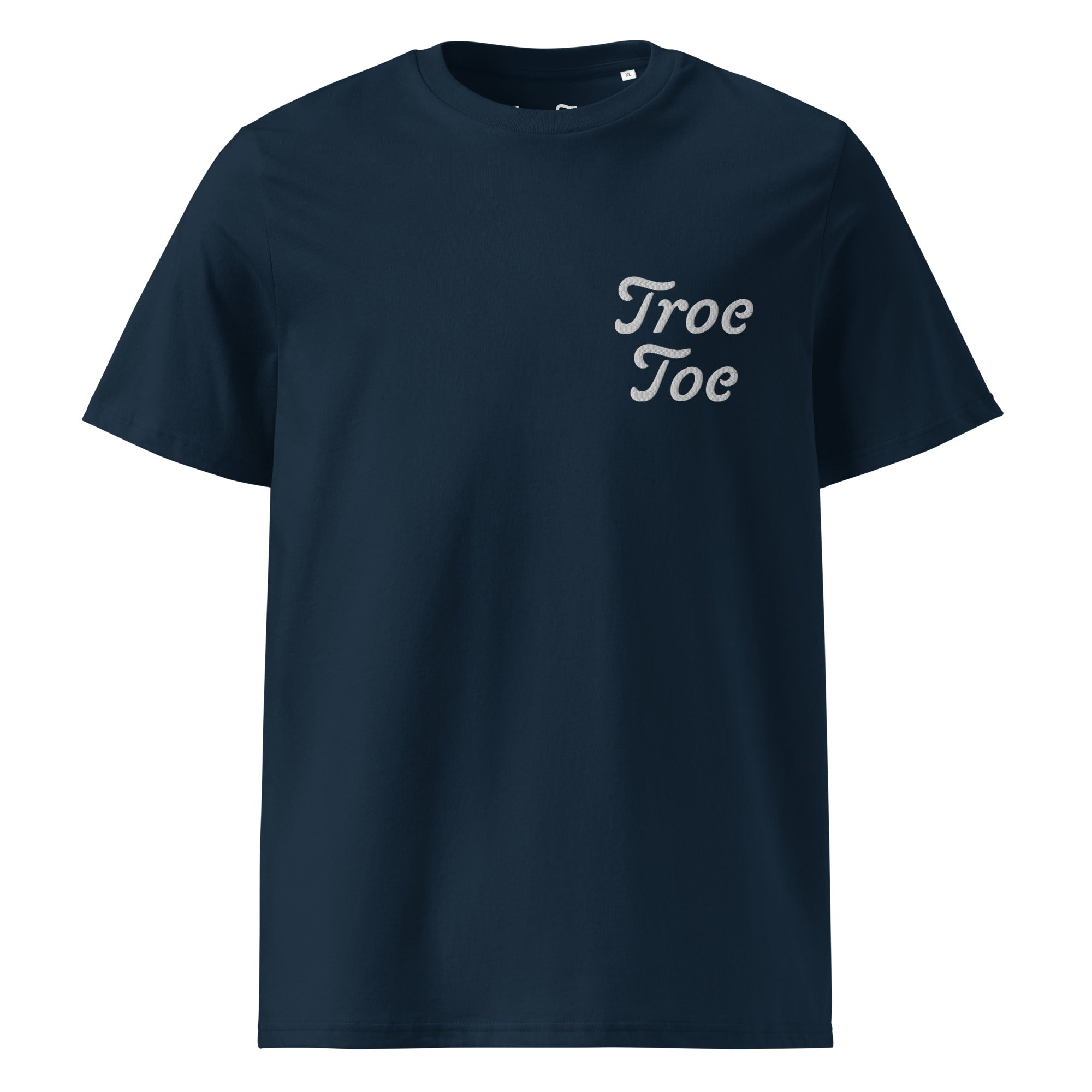 Unisex fit organic navy T-shirt made from 100% cotton